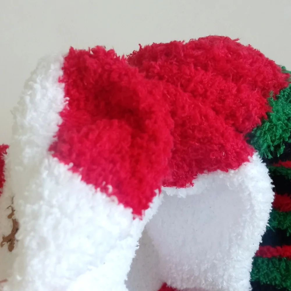 Set of 2 Pair Reindeer & Holiday Stripe Sock Set Holiday/Christmas *Super Soft